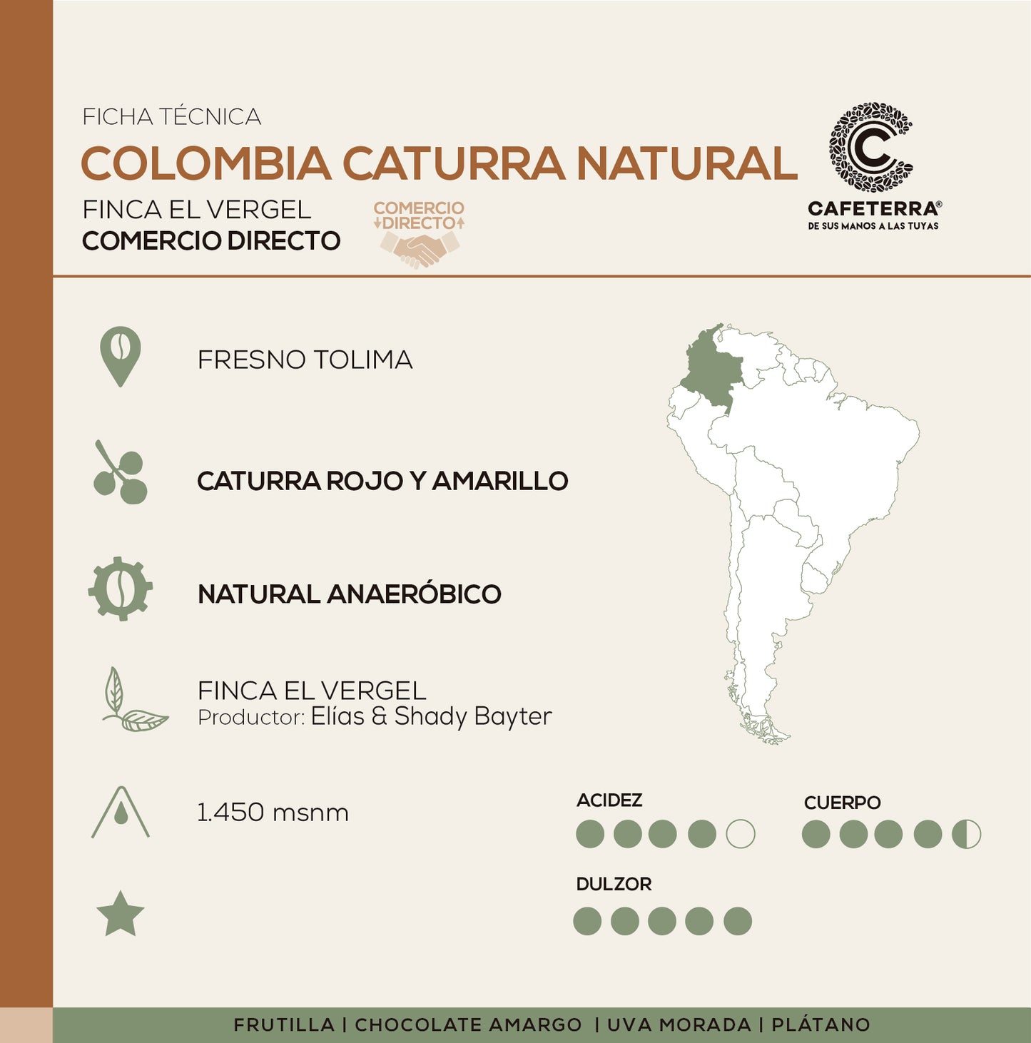 Café Colombia · El Vergel · Caturra Natural Anaeróbico