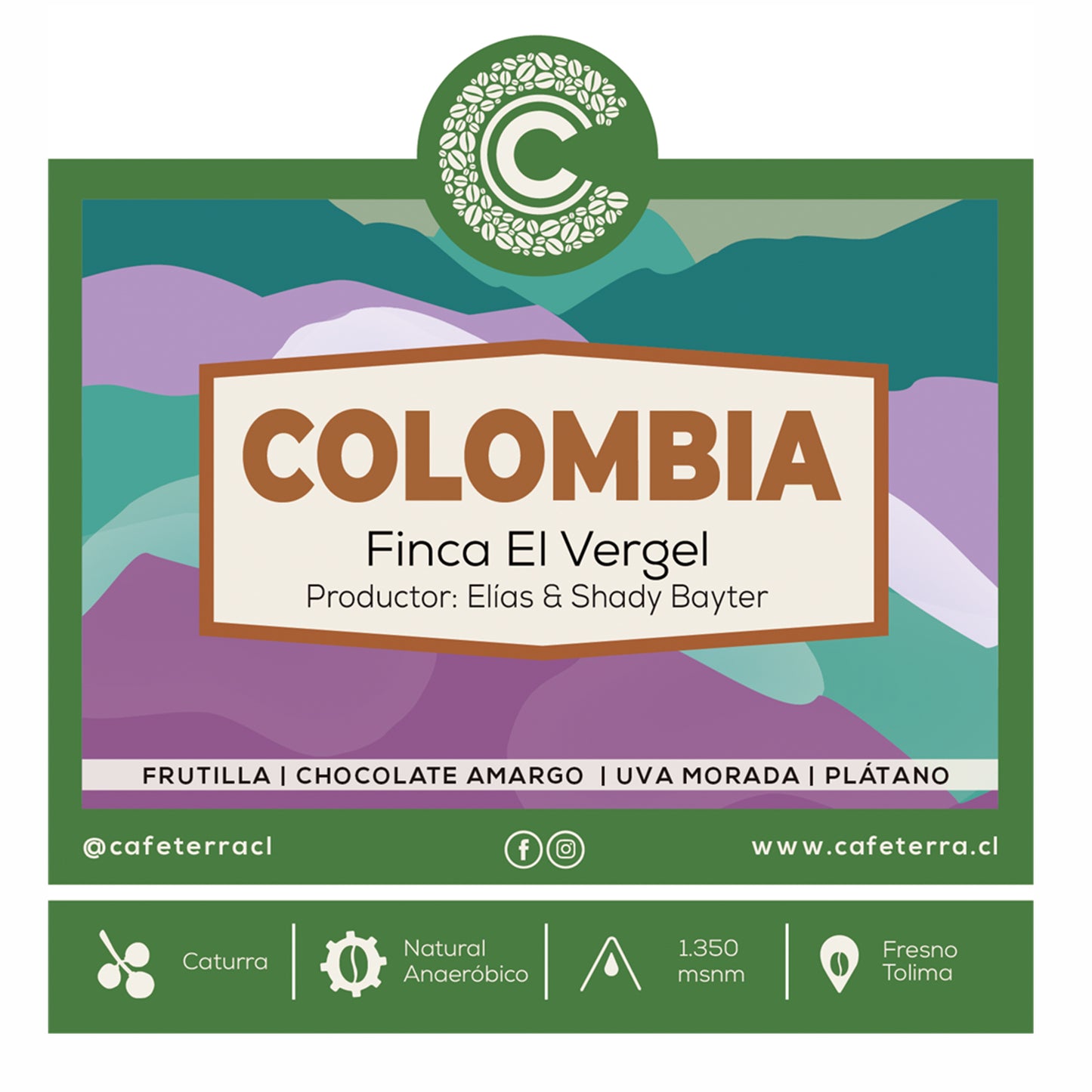 Café Colombia · Caturra Natural Anaeróbico · El Vergel