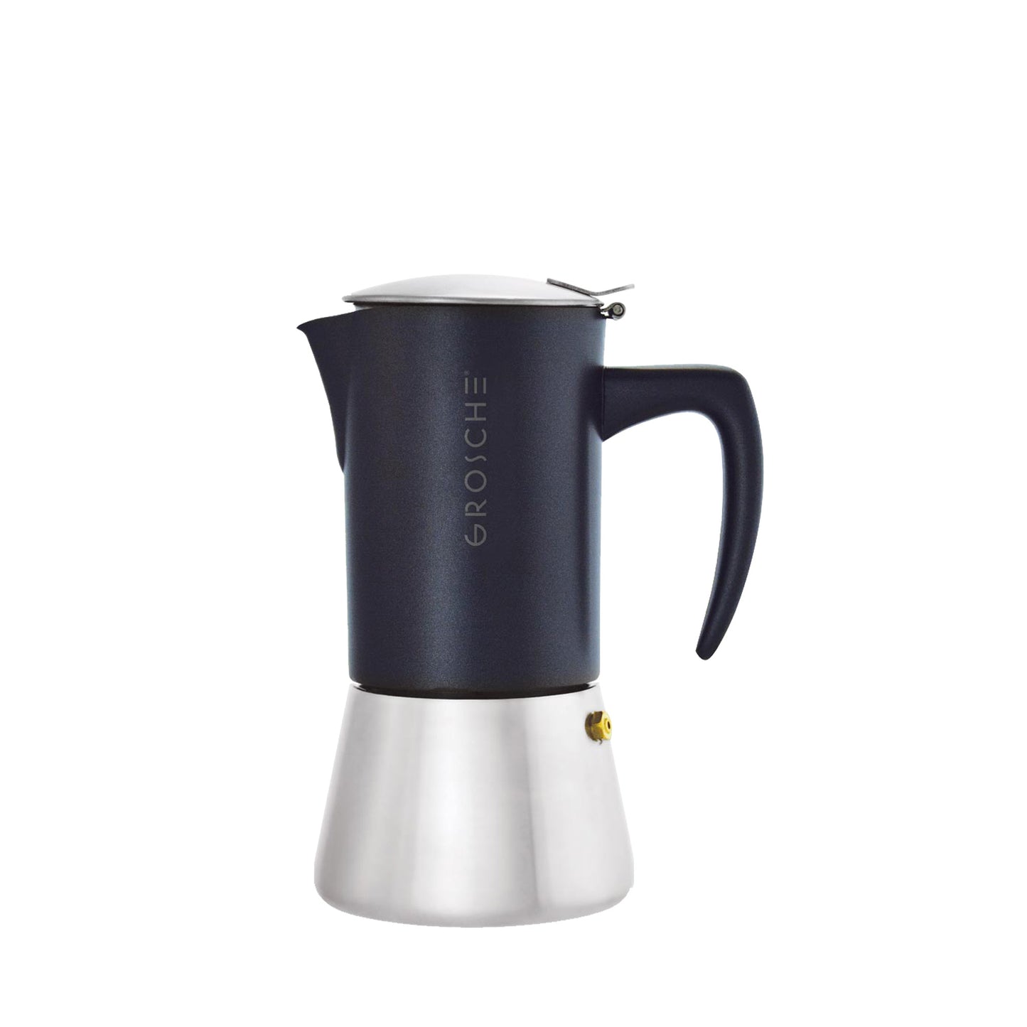 Cafetera Moka Grosche Milano Stainless Steel Black