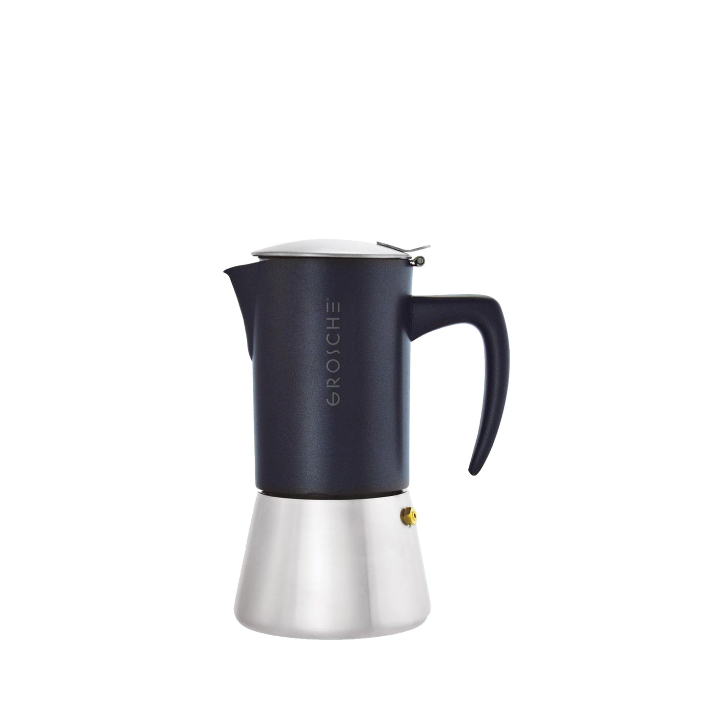 Cafetera Moka Grosche Milano Stainless Steel Black