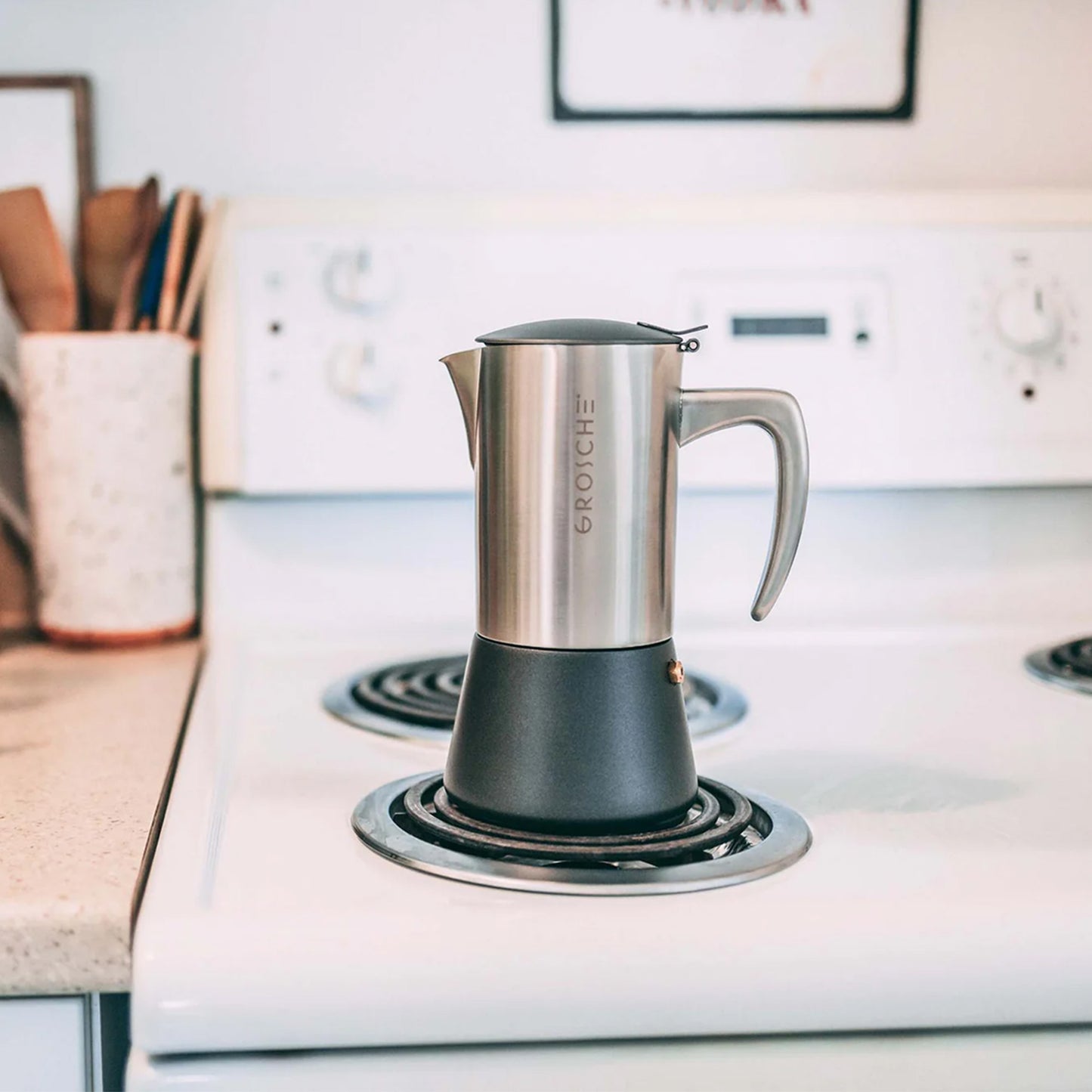 Cafetera Moka Grosche Milano Stainless Steel 6 Cup