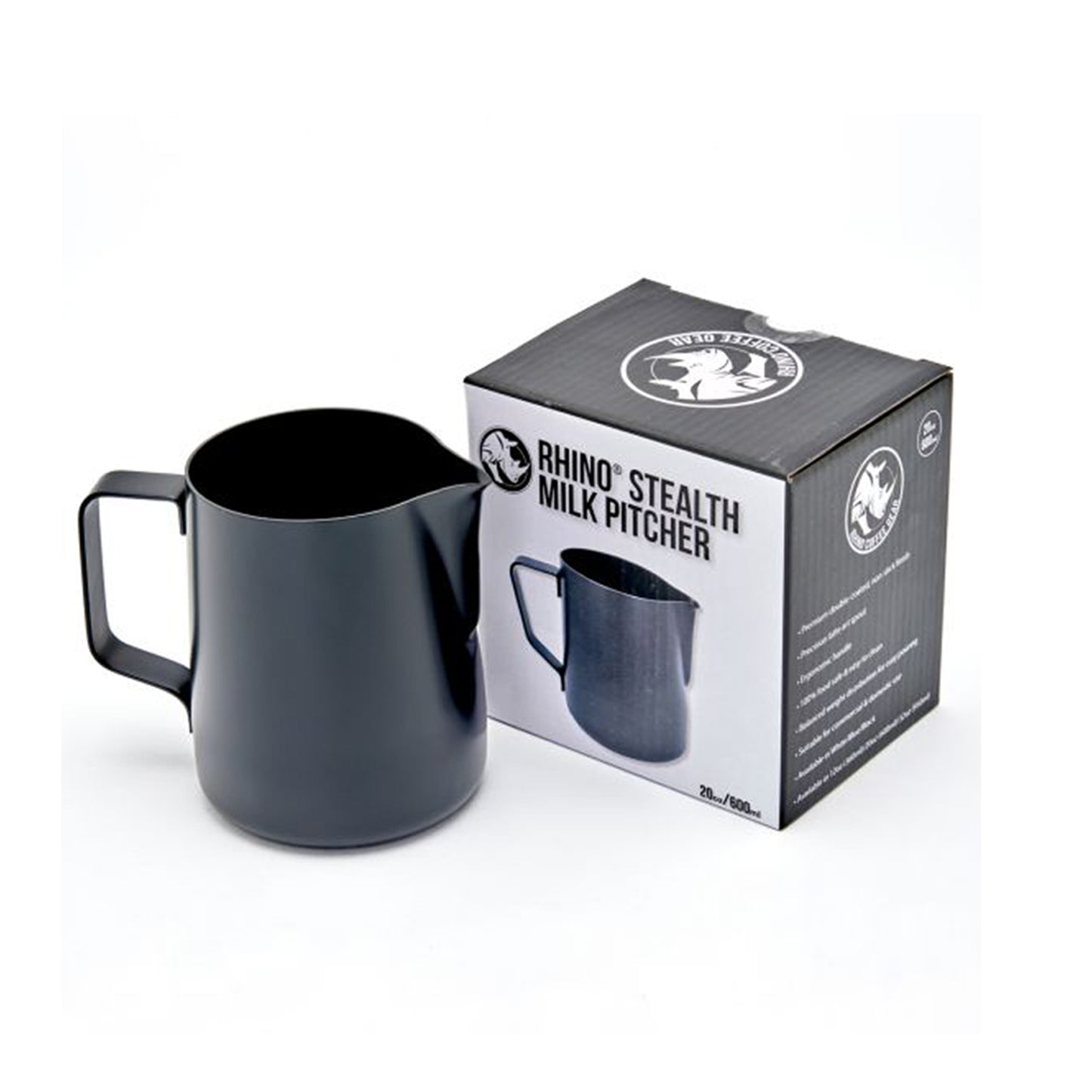 Rhino Professional Milk Pitcher Black 12-20 oz