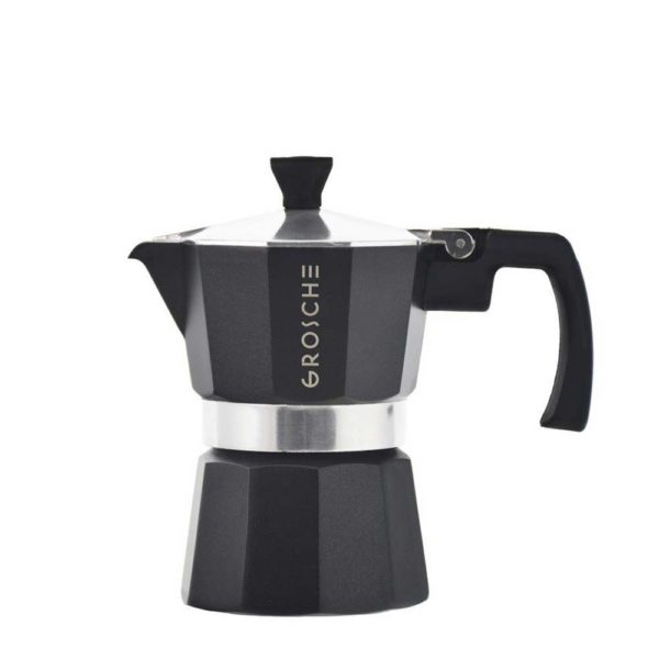 Grosche Milano Moka Cafetera Italiana Black 3 tazas -Cafeterra