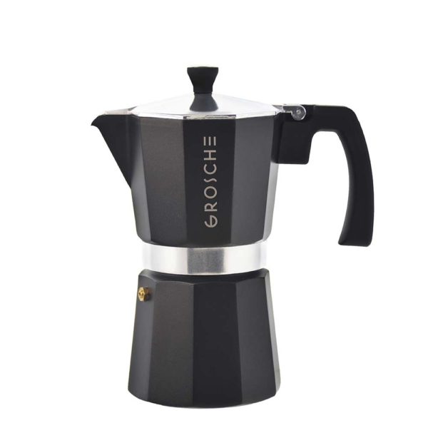 Grosche Milano Moka Cafetera Italiana Black 6 tazas -Cafeterra