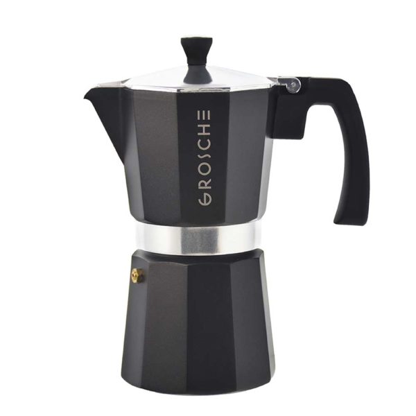 Grosche Milano Moka Cafetera Italiana Black 9 tazas -Cafeterra