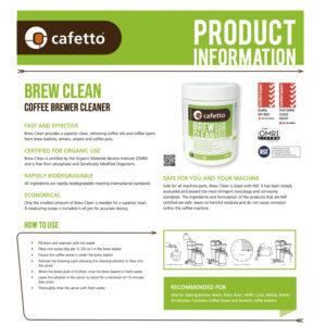 Ficha Brew Clean Powder Cafetto - Cafeterra